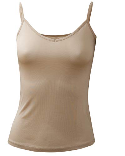 FosterNatur Damen Spaghetti Träger Top, 100% Seide (Haut, XL) von FosterNatur