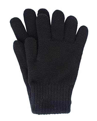 FosterNatur, Damen/Herren dicke Fingerhandschuhe, 100% Wolle (8, Schwarz) von FosterNatur