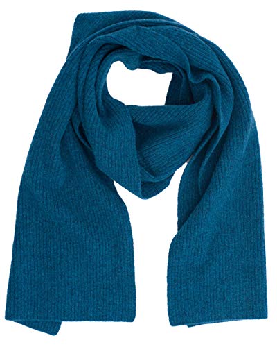 FosterNatur, Damen/Herren Feinripp Schal, 100% Wolle (Petrol) von FosterNatur