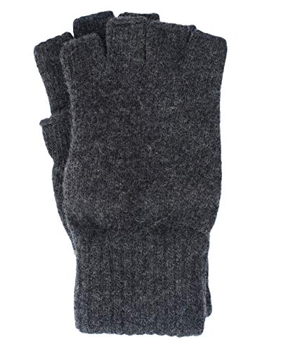 FosterNatur, Damen Fingerlose Wollhandschuhe, 100% Merino (Anthrazit, Gr. 7) von FosterNatur