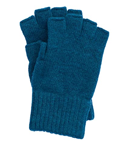 FosterNatur, Damen Fingerlose Wollhandschuhe, 100% Merino (Petrol, Gr. 7) von FosterNatur