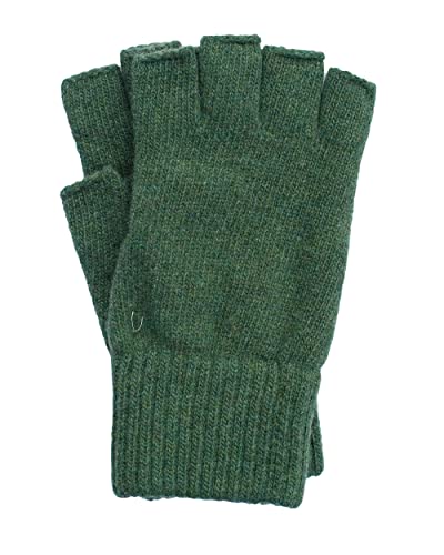 FosterNatur, Herren Handschuhe Fingerlos, 100% Wolle (9,5, Grün) von FosterNatur