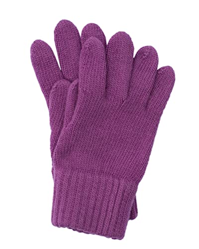 FosterNatur, Kinder Finger Handschuhe/Strickhandschuhe/Wollhandschuhe, 100% Wolle (Merino) (2, Lila) von FosterNatur