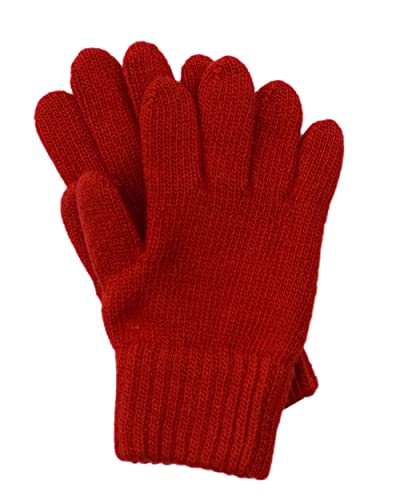 FosterNatur, Kinder Finger Handschuhe/Strickhandschuhe/Wollhandschuhe, 100% Wolle (Merino) (2, Rot) von FosterNatur
