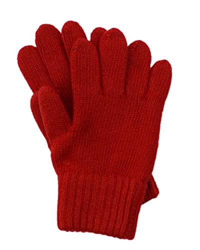 FosterNatur, Kinder Finger Handschuhe/Strickhandschuhe/Wollhandschuhe, 100% Wolle (Merino) (4, Rot) von FosterNatur