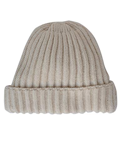 FosterNatur, Merino Damen/Herren Mütze Dickripp, 100% Wolle (Beige) von FosterNatur