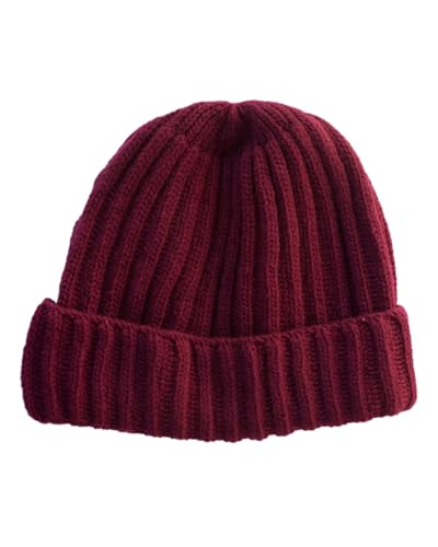 FosterNatur, Merino Damen/Herren Mütze Dickripp, 100% Wolle (Bordeaux) von FosterNatur