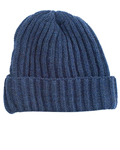 FosterNatur, Merino Damen/Herren Mütze Dickripp, 100% Wolle (Cosmos) von FosterNatur