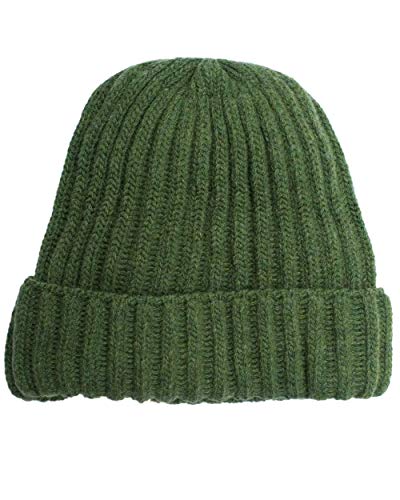 FosterNatur, Merino Damen/Herren Mütze Dickripp, 100% Wolle (Grün) von FosterNatur