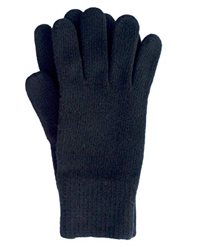FosterNatur, Herren Handschuhe/Fingerhandschuhe, 100% Wolle extrafine (8, Schwarz) von FosterNatur