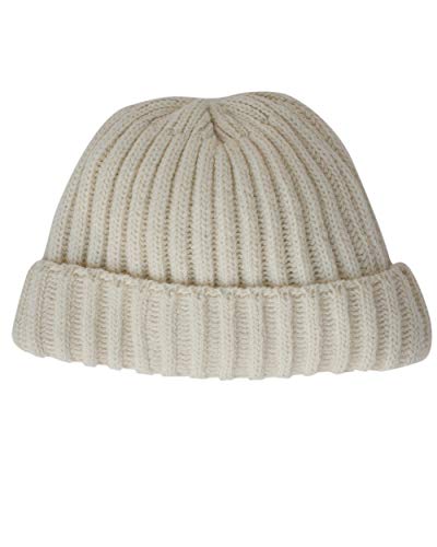 FosterNatur, Merino Strickmütze Rippe Kurzform, 100% Wolle (Natur) von FosterNatur