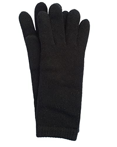 FosterNatur, Premium Damen Handschuhe gerauht, 100% Merinowolle (7, Schwarz) von FosterNatur