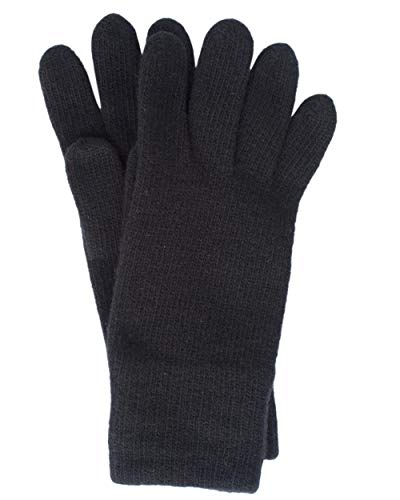 FosterNatur , Damen Wollhandschuhe/Fingerhandschuhe, 100% Wolle extrafine (7, Schwarz) von FosterNatur