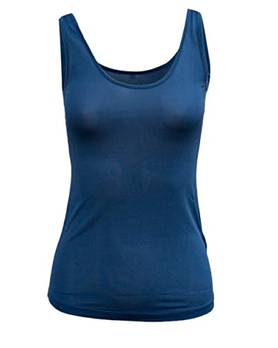 FosterNatur Damen Träger Top, 100% Seide (L, Tinte) von FosterNatur