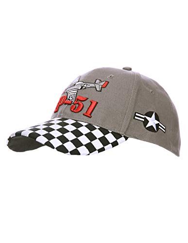 Baseball Cap P-51 Mustang Airforce US Army Bomber USAAF Kokarde Vintage Kariert von Fostex