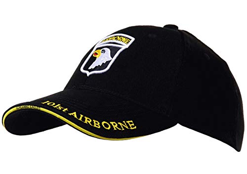 Fostex Cap schwarz Baseball verstellbar bestickt mit Abzeichen ET 101ST Airborne 215164 Airsoft Armee US Air Force von Karcusiny