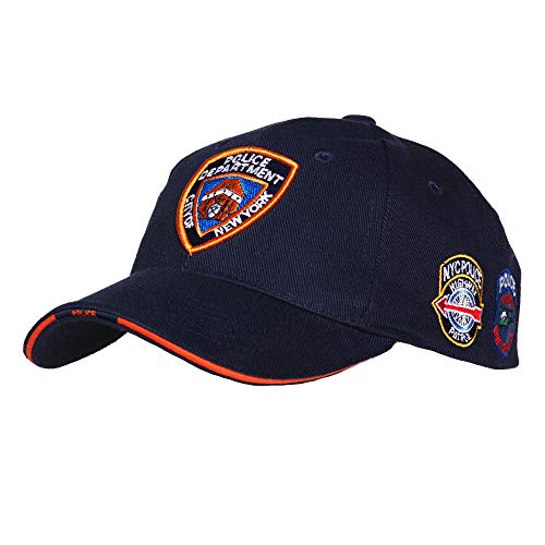 Fostex NYPD New York Police Department Baseball Cap mit 7 bestickten Abzeichen Marineblau von Fostex Garments
