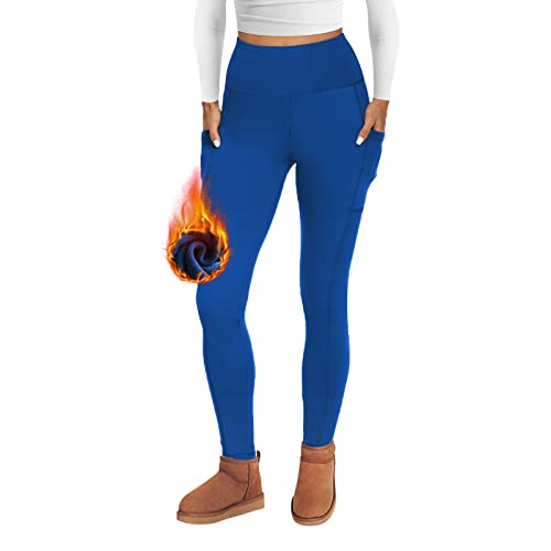 FOTOCITI Thermo Leggings Damen Winter Mit Tasche Thermoleggins Gefütterte Fleece Warme Thermounterwäsche High Waist Lange Sportleggins Yogahose Hose von FOTOCITI