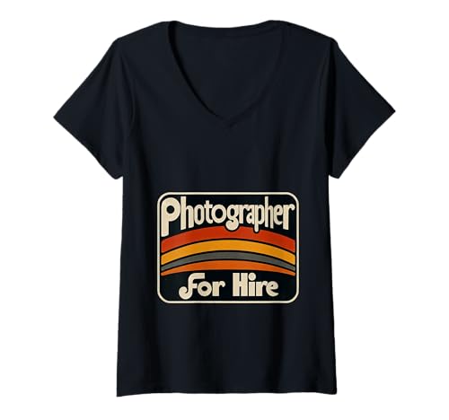 Damen Photographer for Hire Event Gig Memories ||- T-Shirt mit V-Ausschnitt Damen Photographer for Hire Event Gig Memories ||- T-Shirt mit V-Ausschnitt von Fotografereignis Gigs