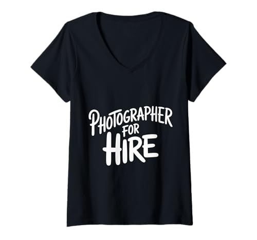 Damen Photographer for Hire Event Gig Memories ||- T-Shirt mit V-Ausschnitt Damen Photographer for Hire Event Gig Memories ||- T-Shirt mit V-Ausschnitt von Fotografereignis Gigs
