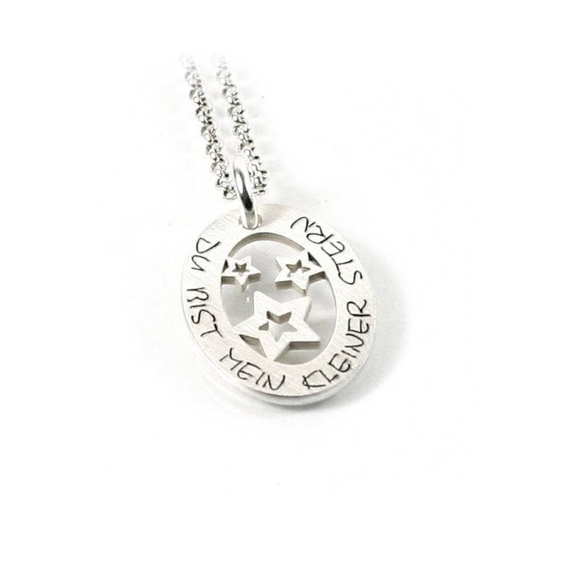 Anhänger 45 cm Lange Kette Aus 925 Silber Baby Gravur Geschenk Geburt Taufe Sternchen Stern Sterne Partnerschmuck Partner| Ps111Ke2 von Fotoschmuck24