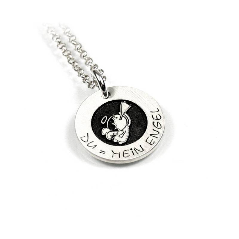 Anhänger Engel Schutzengel Mit Individueller Gravur Lange Name Kette 925 Silber Rund Initiale Datum Glaube Hoffnung Symbol | Ps68Ke2 von Fotoschmuck24