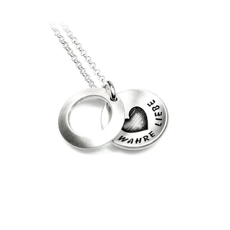 Anhänger Medaillon Mit Gravur + 45 cm Lange Kette 925 Silber | Ihre Individuelle Herz Herzchen Herzen Schmuck Rund Psd3Ke2 von Fotoschmuck24