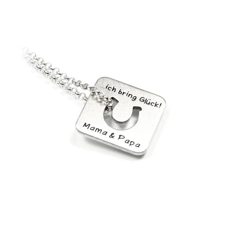Anhänger Mit Deiner Gravur Hufeisen Symbol 925 Silber Individuell Wunsch Namenskette Datum Initiale Damen Herren Unisex | Ps15Ke2 | V von Fotoschmuck24