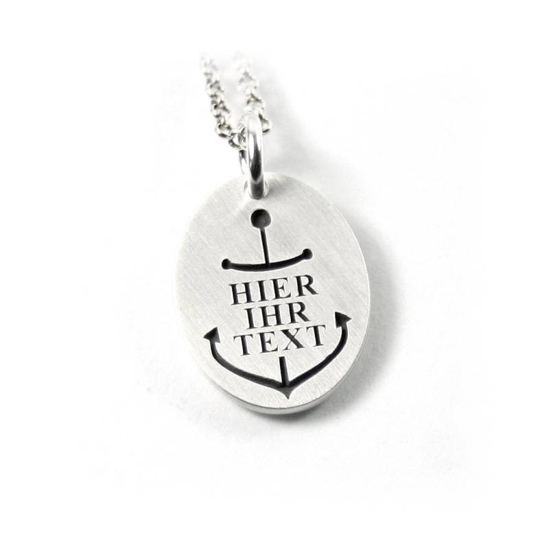 Anhänger Mit Gravur 45 cm Kette 925 Silber Geschenk Maritim Namenskette Anker Silber Partnerschmuck Partner Surfer Text Datum Name |Ps148Ke2 von Fotoschmuck24