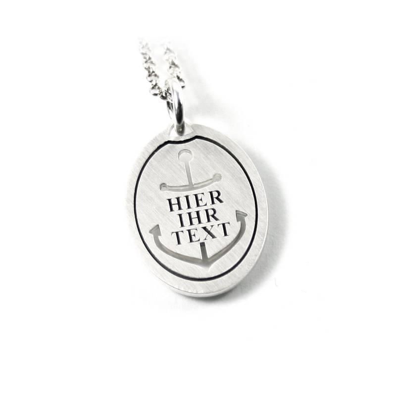 Anhänger Mit Gravur 45 cm Kette 925 Silber Geschenk Maritim Namenskette Anker Silber Partnerschmuck Partner Surfer Text Datum Name |Ps149Ke2 von Fotoschmuck24