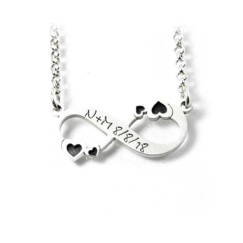 Anhänger Mit Gravur 45 cm Lange Kette Aus 925 Silber Eternity Individuelle Infinity Unendlich Zeichen Namenskette Für Immer| Ps121Ke2 von Fotoschmuck24