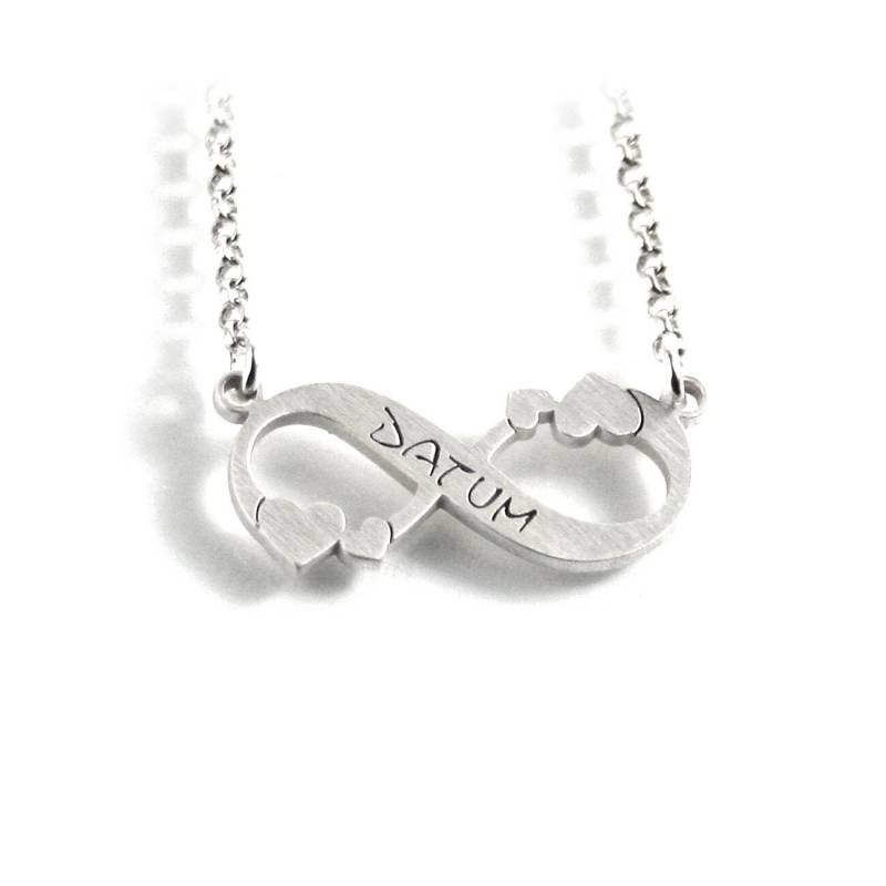 Anhänger Mit Gravur 45 cm Lange Kette Aus 925 Silber Eternity Individuelle Infinity Unendlich Zeichen Namenskette Für Immer| Ps122Ke2 von Fotoschmuck24