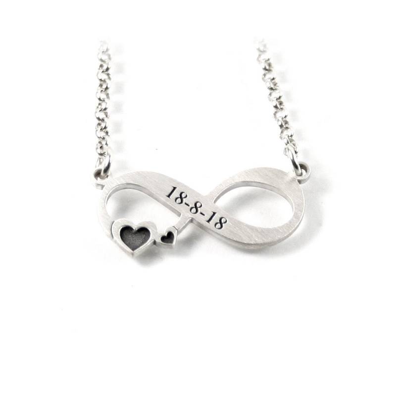 Anhänger Mit Gravur 45 cm Lange Kette Aus 925 Silber Eternity Individuelle Infinity Unendlich Zeichen Namenskette Für Immer| Ps127Ke2 von Fotoschmuck24