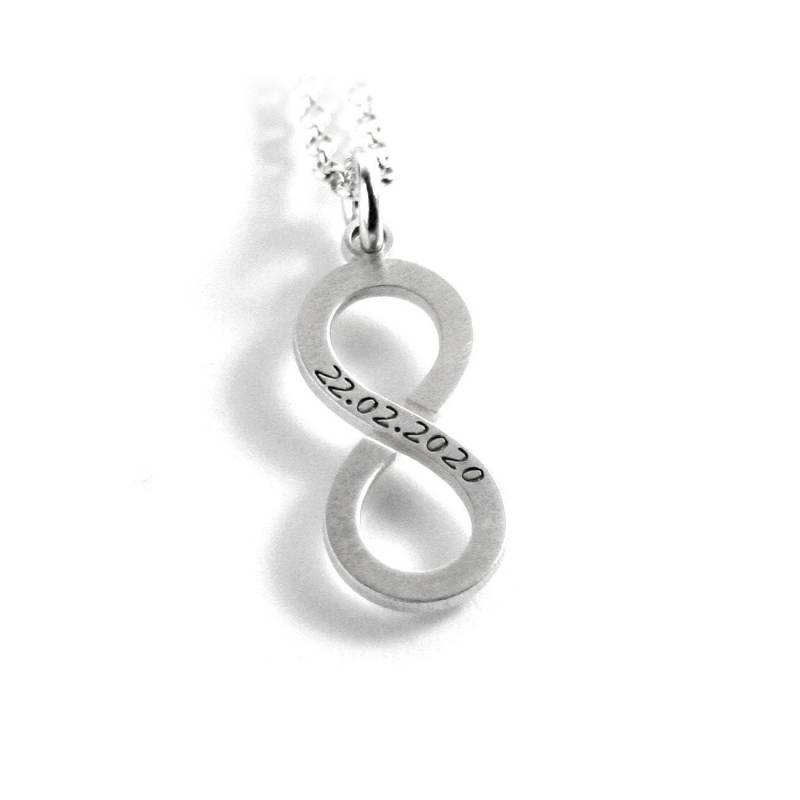 Anhänger Mit Gravur 45 cm Lange Kette Aus 925 Silber Eternity Individuelle Infinity Unendlich Zeichen Namenskette Für Immer| Ps480Ke2 von Fotoschmuck24