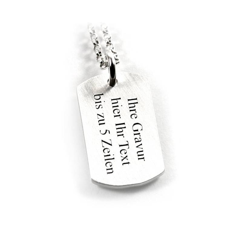 Anhänger Mit Gravur 925 Silber Dogtag Id Marke Kette Erkennungsmarke Sos Notfall Blutgruppe Namenskette Datum Initiale Adresse Neu |Ps176Ke2 von Fotoschmuck24