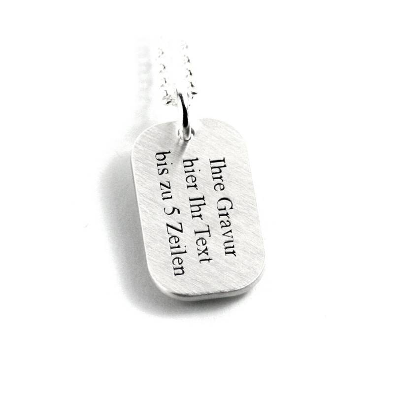 Anhänger Mit Gravur 925 Silber Dogtag Id Marke Kette Erkennungsmarke Sos Notfall Blutgruppe Namenskette Datum Initiale Adresse Neu |Ps223Ke2 von Fotoschmuck24