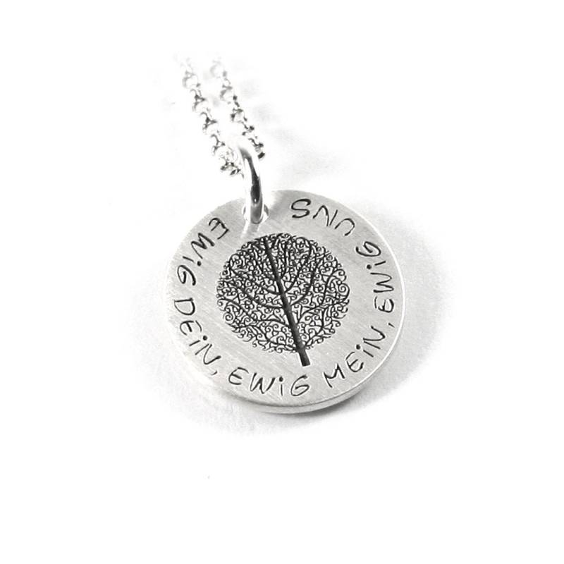 Anhänger Mit Gravur Baum Des Lebens Kette 925 Silber Symbol | Damen Herren Unisex Glaube Religion Form Rund Namenskette Datum Name |Ps283Ke2 von Fotoschmuck24