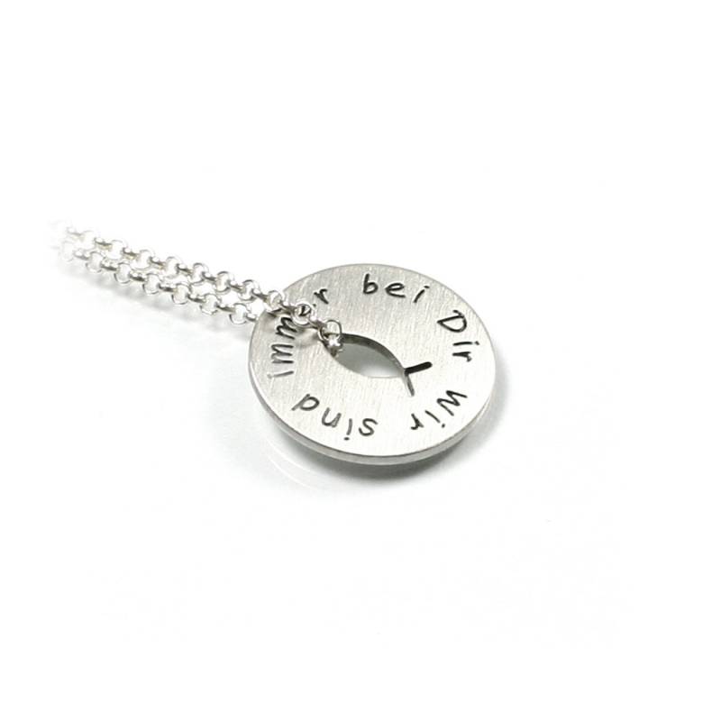 Anhänger Mit Gravur Christenfisch Symbol 45 cm Kette 925 Silber Individuell Wunsch Namenskette Geburt Taufe Taufkette | Ps21Ke2 | R von Fotoschmuck24