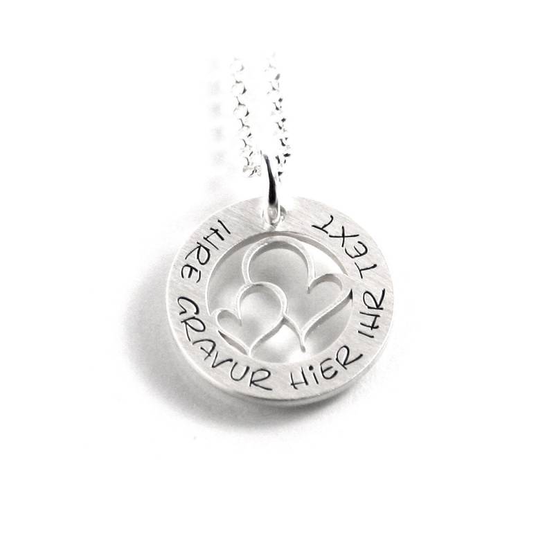 Anhänger Mit Gravur Erbskette Beides 925 Silber Zwei Herzen Herz in Doppelherz Liebe Love Symbol Namenskette Partnerschmuck | Ps442Ke2 von Fotoschmuck24