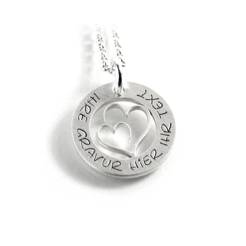 Anhänger Mit Gravur Erbskette Beides 925 Silber Zwei Herzen Herz in Doppelherz Liebe Love Symbol Namenskette Partnerschmuck | Ps446Ke2 von Fotoschmuck24