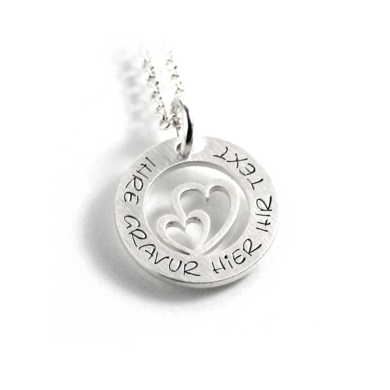 Anhänger Mit Gravur Erbskette Beides 925 Silber Zwei Herzen Herz in Doppelherz Liebe Love Symbol Namenskette Partnerschmuck | Ps447Ke2 von Fotoschmuck24