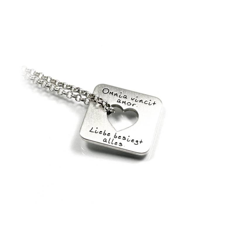Anhänger Mit Gravur Herz Herzen Herzchen Symbol 45 cm Kette Beides 925 Silber Namenskette Datum Initiale Gps Geo Koordinaten | Ps16Ke2 | V von Fotoschmuck24