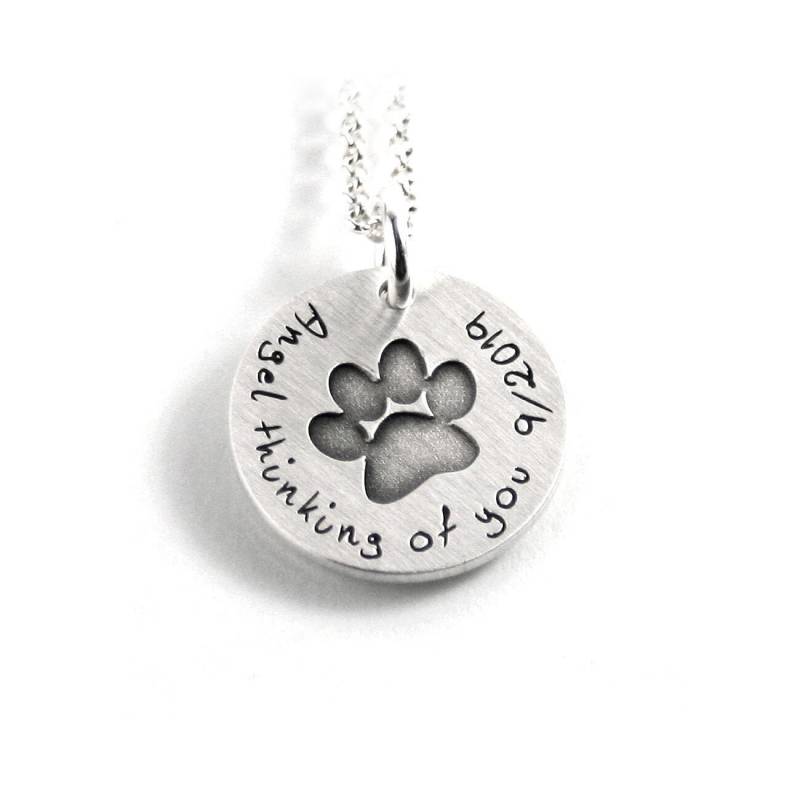 Anhänger Mit Gravur Hund Hundepfote Pfote Katze Abdruck Kette 925 Silber Haustier Name Geschenk Namenskette Datum Initiale |Ps344Ke2 von Fotoschmuck24