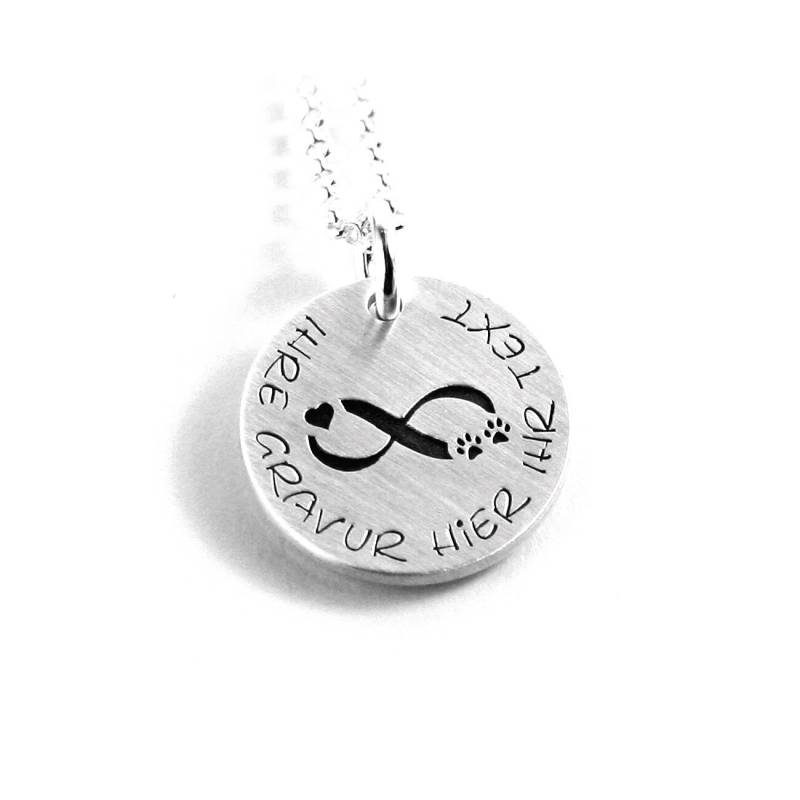 Anhänger Mit Gravur Hund Hundepfote Pfote Katze Abdruck Kette 925 Silber Haustier Name Geschenk Namenskette Herz Unendlich Zeichen |Ps422Ke2 von Fotoschmuck24