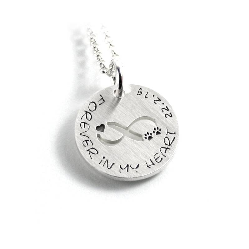 Anhänger Mit Gravur Hund Hundepfote Pfote Katze Abdruck Kette 925 Silber Haustier Name Geschenk Namenskette Herz Unendlich Zeichen |Ps423Ke2 von Fotoschmuck24