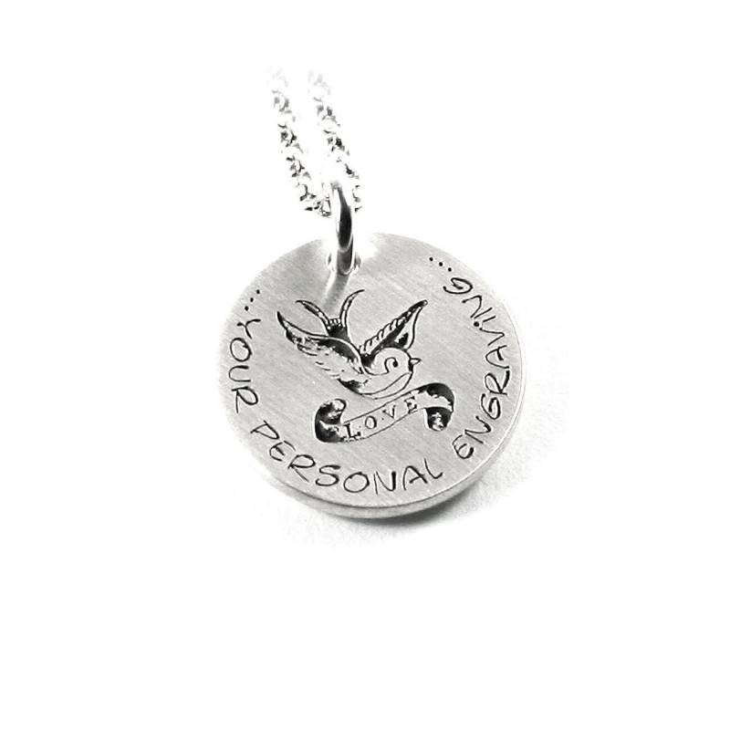 Anhänger Mit Gravur Kette 925 Silber Schwalbe Schwalben Tattoo Hoffnung Liebe Freiheit Sehnsucht Geschenk Andenken Name Datum Neu | Ps271Ke2 von Fotoschmuck24