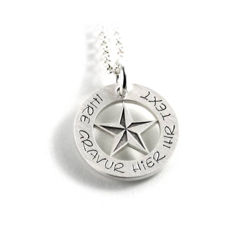 Anhänger Mit Gravur Kompassrose Kompass Gps Koordinaten Geo Windrose Symbol Und Kette 925 Silber Rund Namenskette Datum Initiale |Ps472Ke2 von Fotoschmuck24