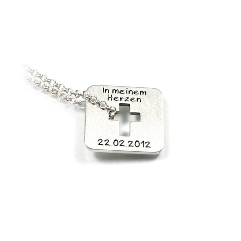 Anhänger Mit Gravur Kreuz Symbol 45 cm Kette Beides 925 Silber Individuell Wunsch Namenskette Datum Initiale Unisex | Ps20Ke2 | V Anhänger Mit Gravur Kreuz Symbol 45 cm Kette Beides 925 Silber Individuell Wunsch Namenskette Datum Initiale Unisex | Ps20Ke2 | V von Fotoschmuck24