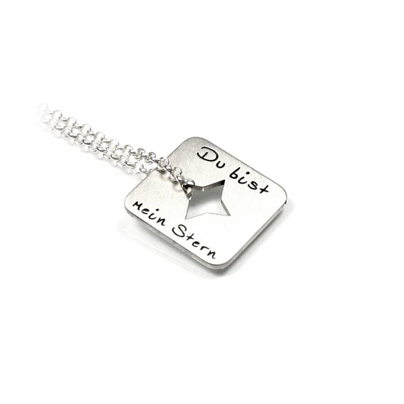 Anhänger Mit Gravur Stern Sterne Sternchen Symbol 45 cm Kette Aus 925 Silber Individuelle Wunsch Namenskette Datum | Ps18Ke2 | V von Fotoschmuck24