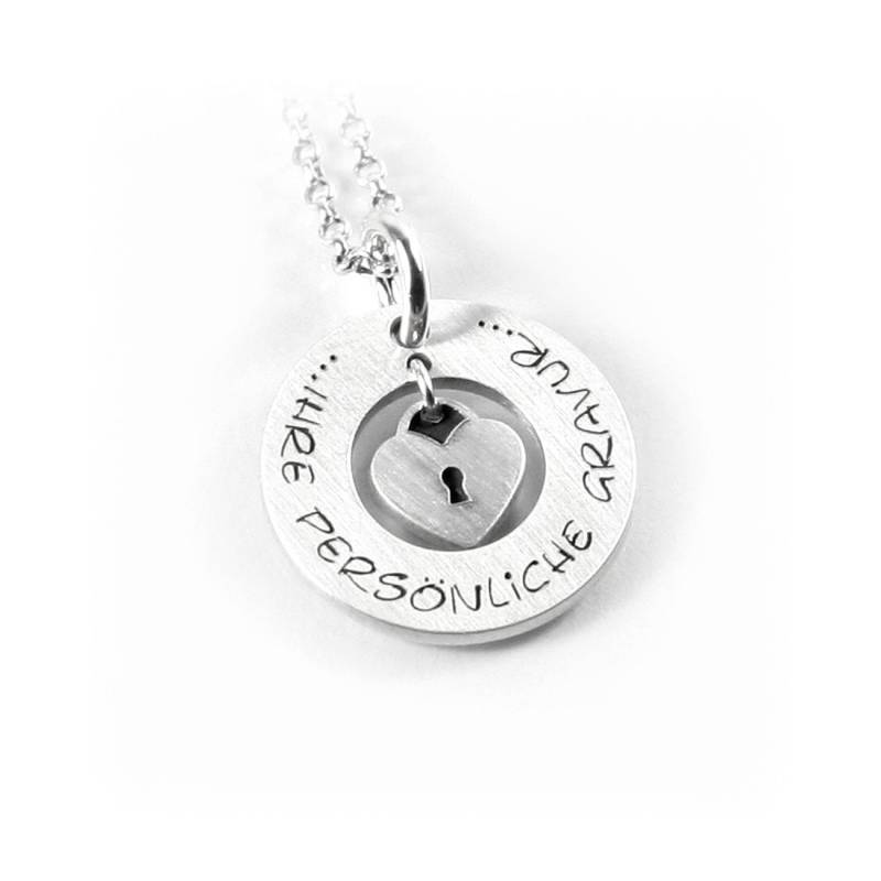 Anhänger Mit Ihrer Gravur Liebesschlösser Liebesschloss Herzschloss Herzform 45 cm Kette 925 Silber Rund Symbol Schloss Namen |Ps300Ke2 von Fotoschmuck24